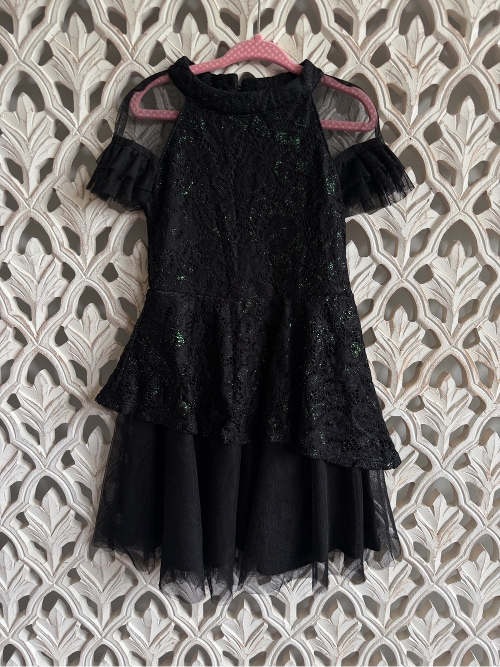 Wicked Cosplay Elpha Paul Tazewell Girls Black Lace Size 4/5 NWOT
